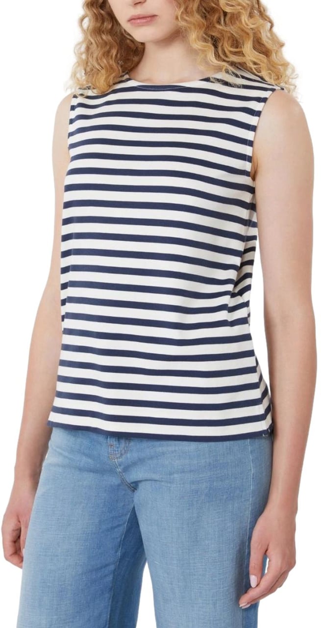 Max Mara Sweaters Blu Rigato Navy