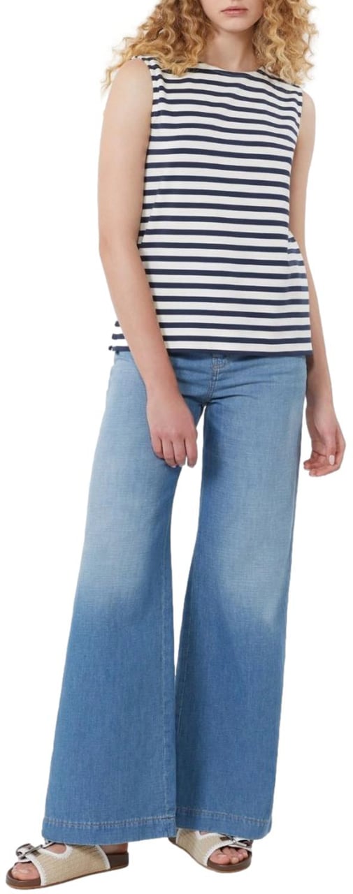 Max Mara Sweaters Blu Rigato Navy