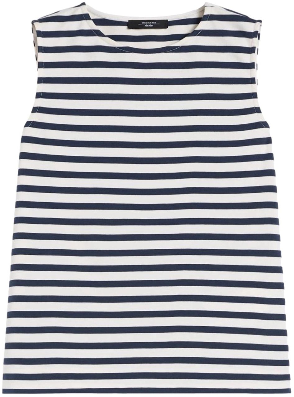 Max Mara Sweaters Blu Rigato Navy