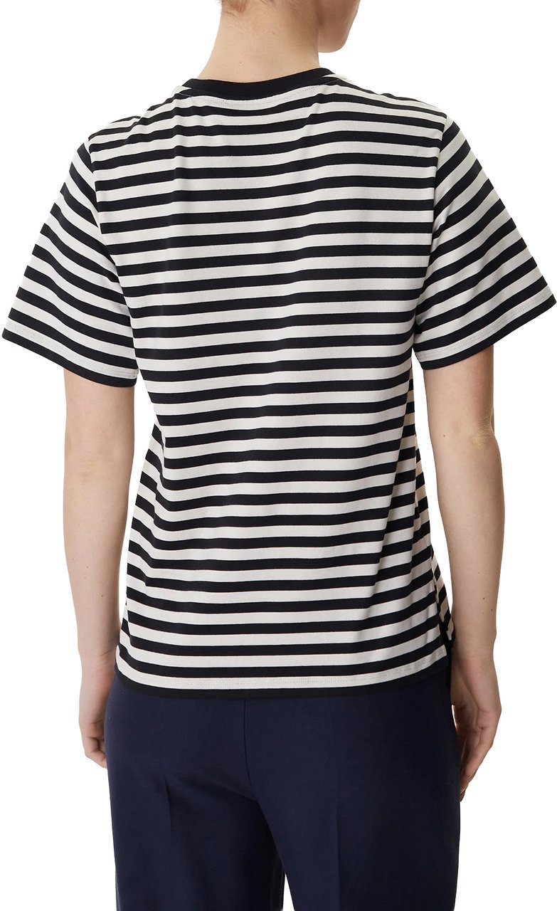 Max Mara T-Shirts And Polos Ecru Rigato Nero Divers