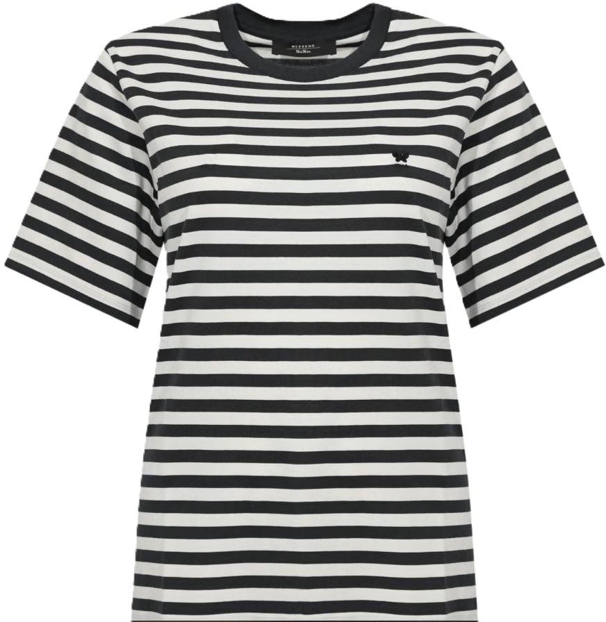 Max Mara T-Shirts And Polos Ecru Rigato Nero Divers