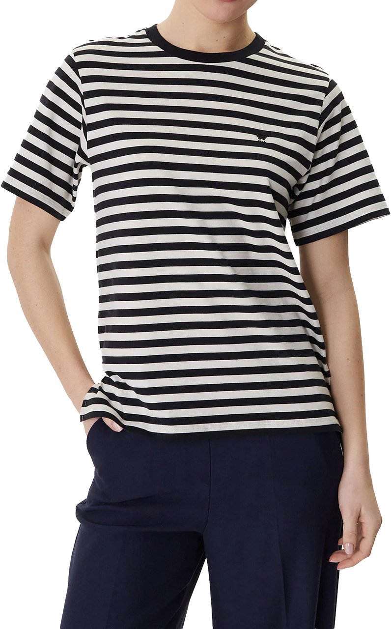 Max Mara T-Shirts And Polos Ecru Rigato Nero Divers
