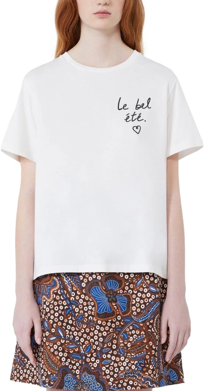 Max Mara T-Shirts And Polos Bianco Dis Scritta Wit