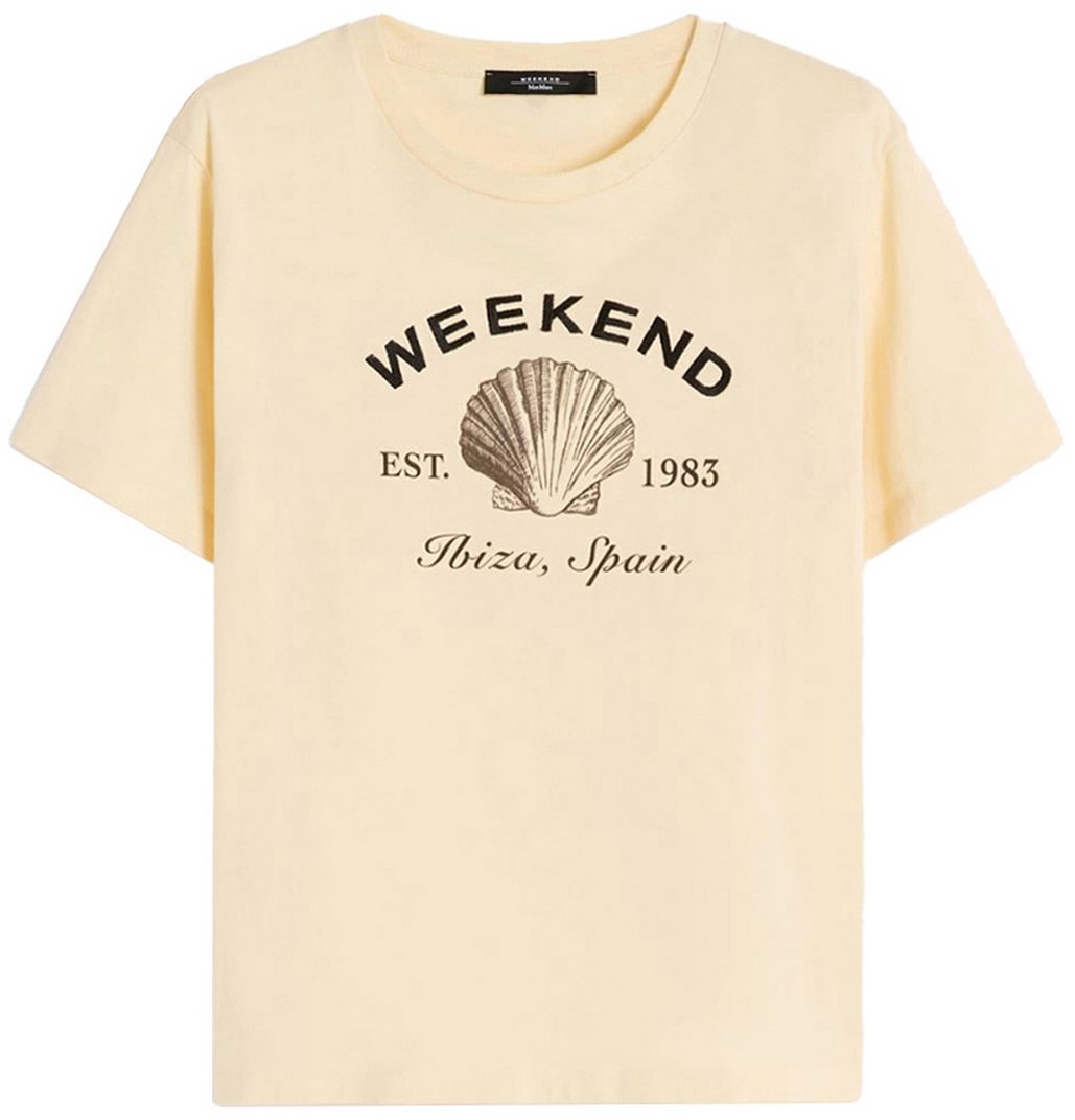 Max Mara T-Shirts And Polos Giallo Chiaro Dis Scritta Geel