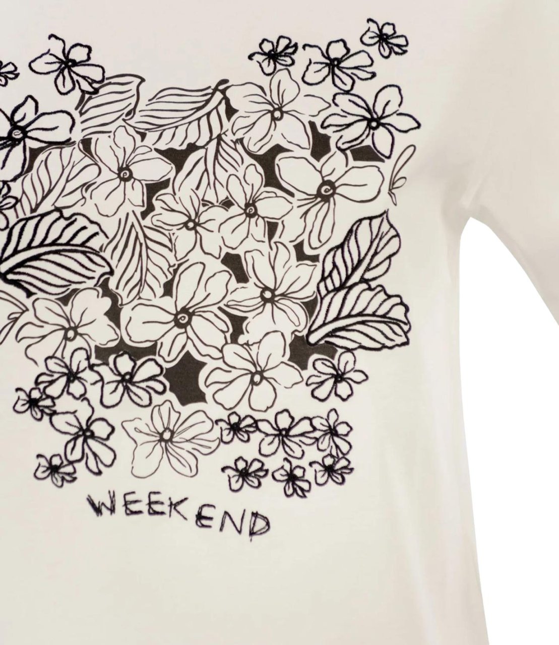 Max Mara T-Shirts And Polos Bianco Dis. Floreale Wit