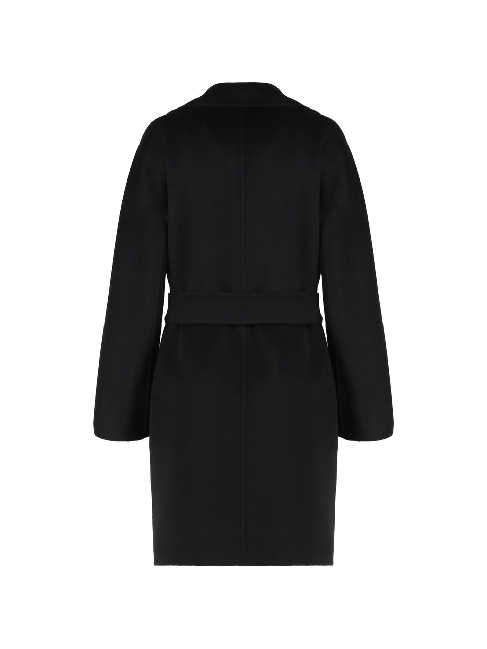 Max Mara Black Tenore Wrap Tailored Coat Zwart