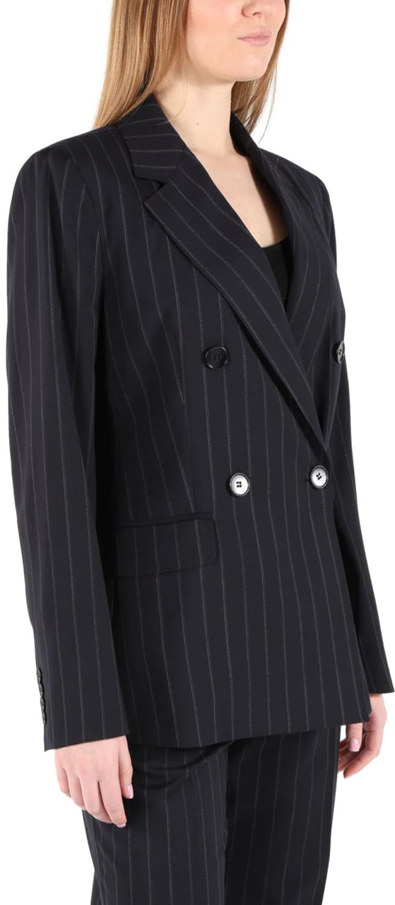 Max Mara Jackets Blu Gessato Navy
