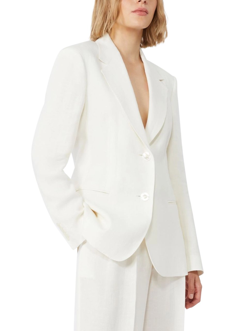 Max Mara Tailored Linen Jacket with Classic Notch Lapel Wit