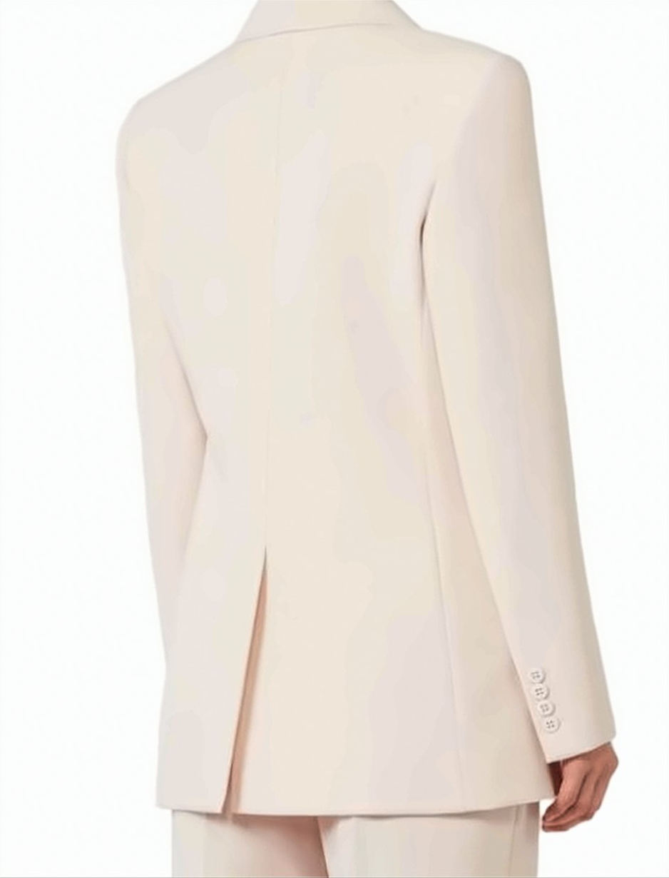 Max Mara Double Breasted Peak Lapel Blazer Neutraal