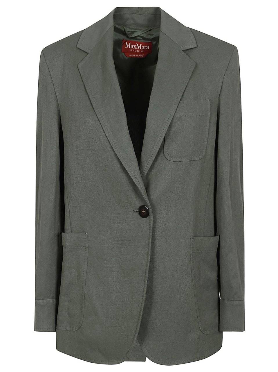 Max Mara Relaxed Fit Jacket with Classic Notched Lapel and Textured Fabric Grijs
