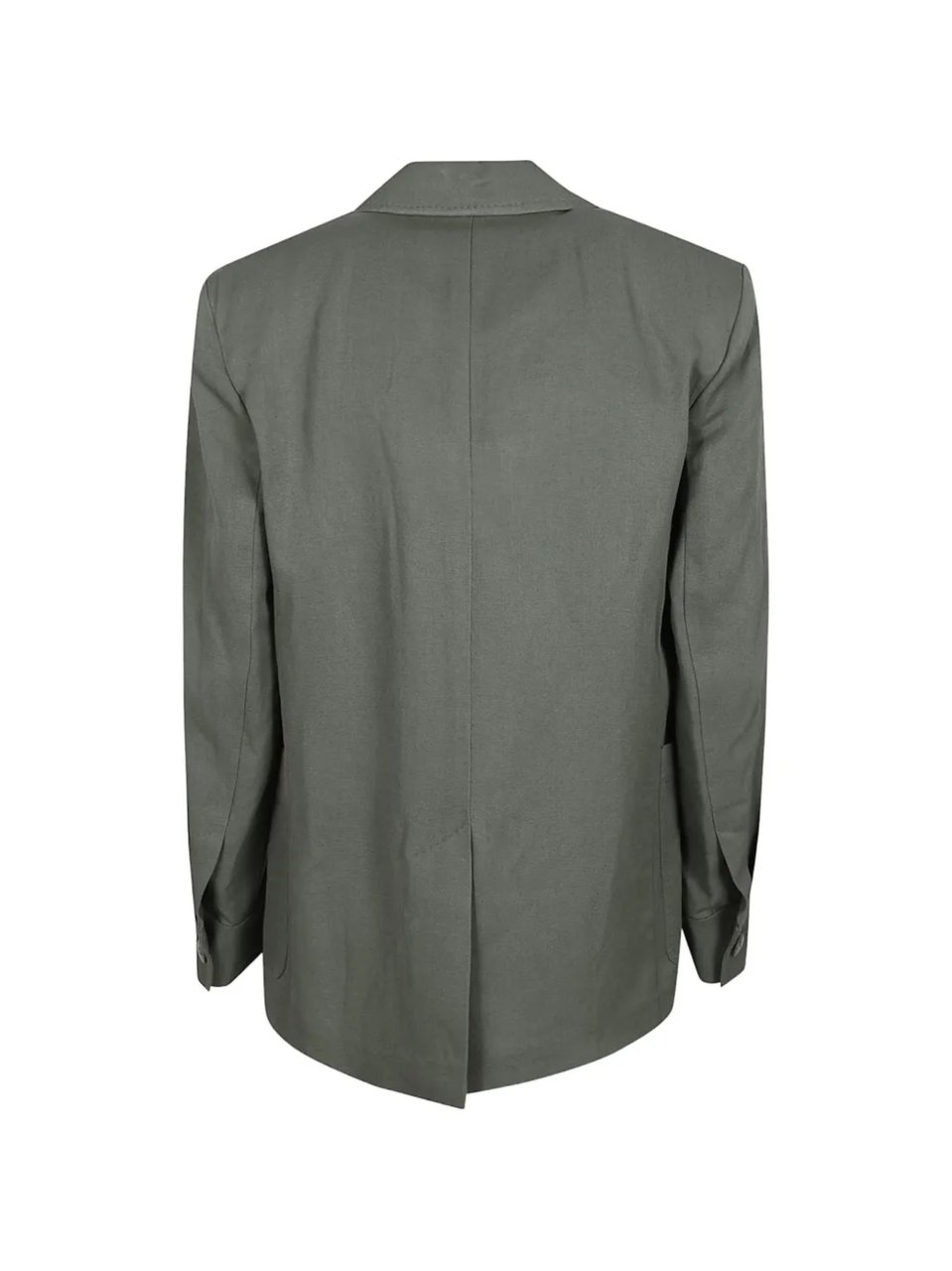 Max Mara Sage Green Lapel Collar Linen Blazer Grijs