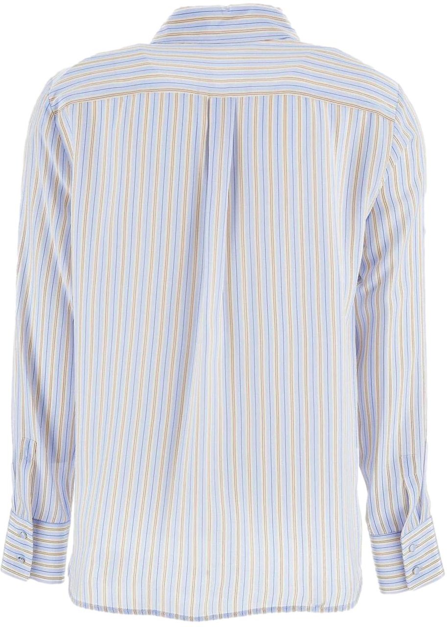 Max Mara Shirts Azzurro Stampa Righe Lichtblauw