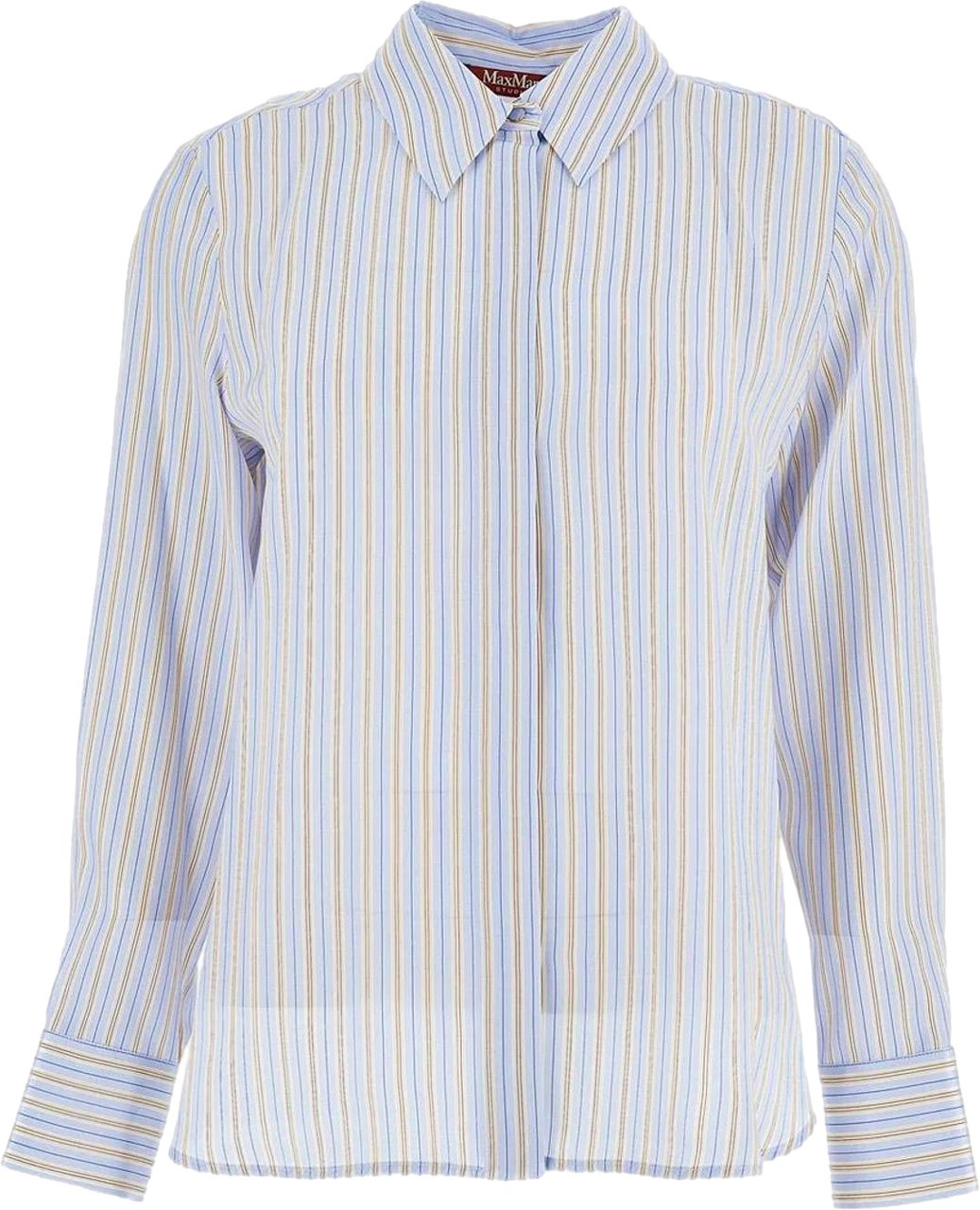 Max Mara Shirts Azzurro Stampa Righe Lichtblauw