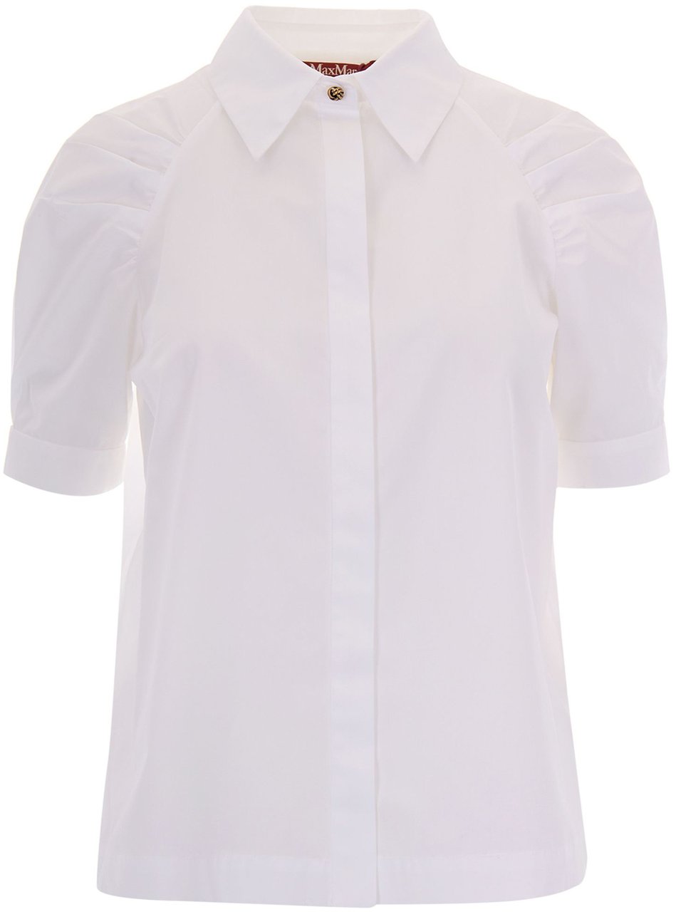 Max Mara Shirts Bianco Ottico Wit