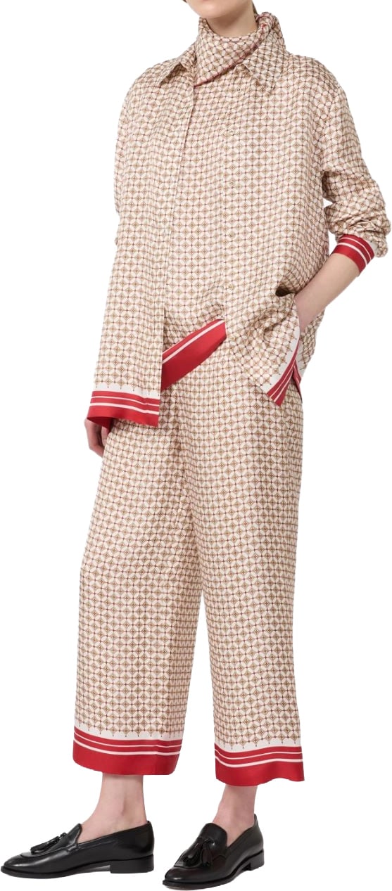 Max Mara Rtw Rosso Dis.Foulard Dis.Riga Beige
