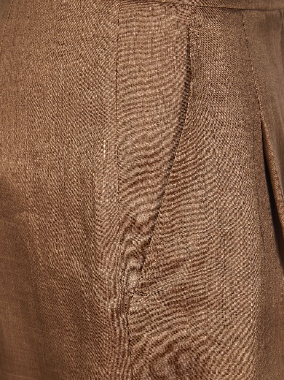 Max Mara Brown Msttartufo Ramie Wide-Leg Pants Bruin