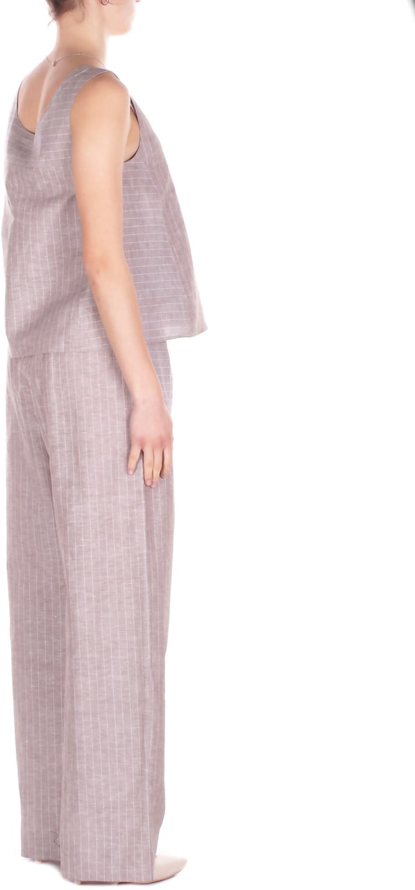 Max Mara Trousers Gessato Taupe
