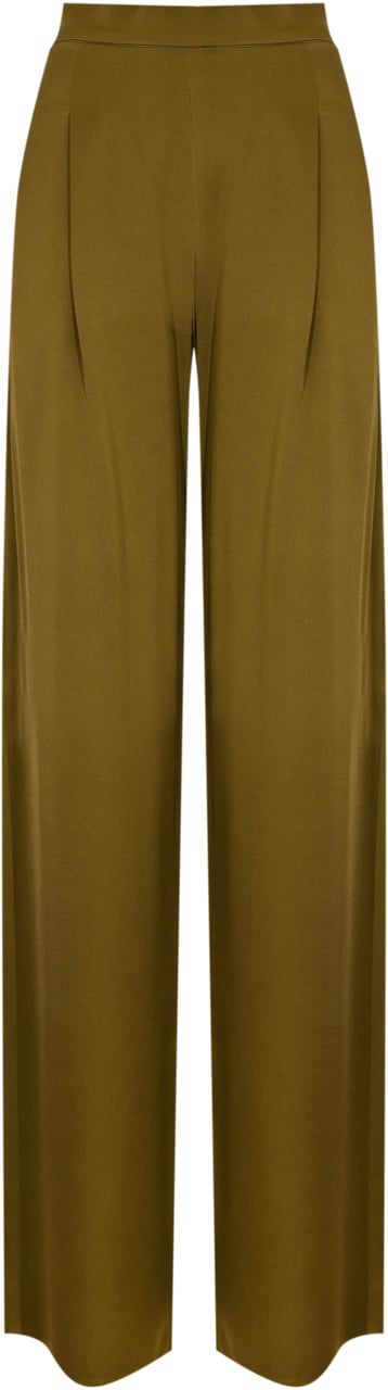 Max Mara Trousers Verde Oliva Donkergroen