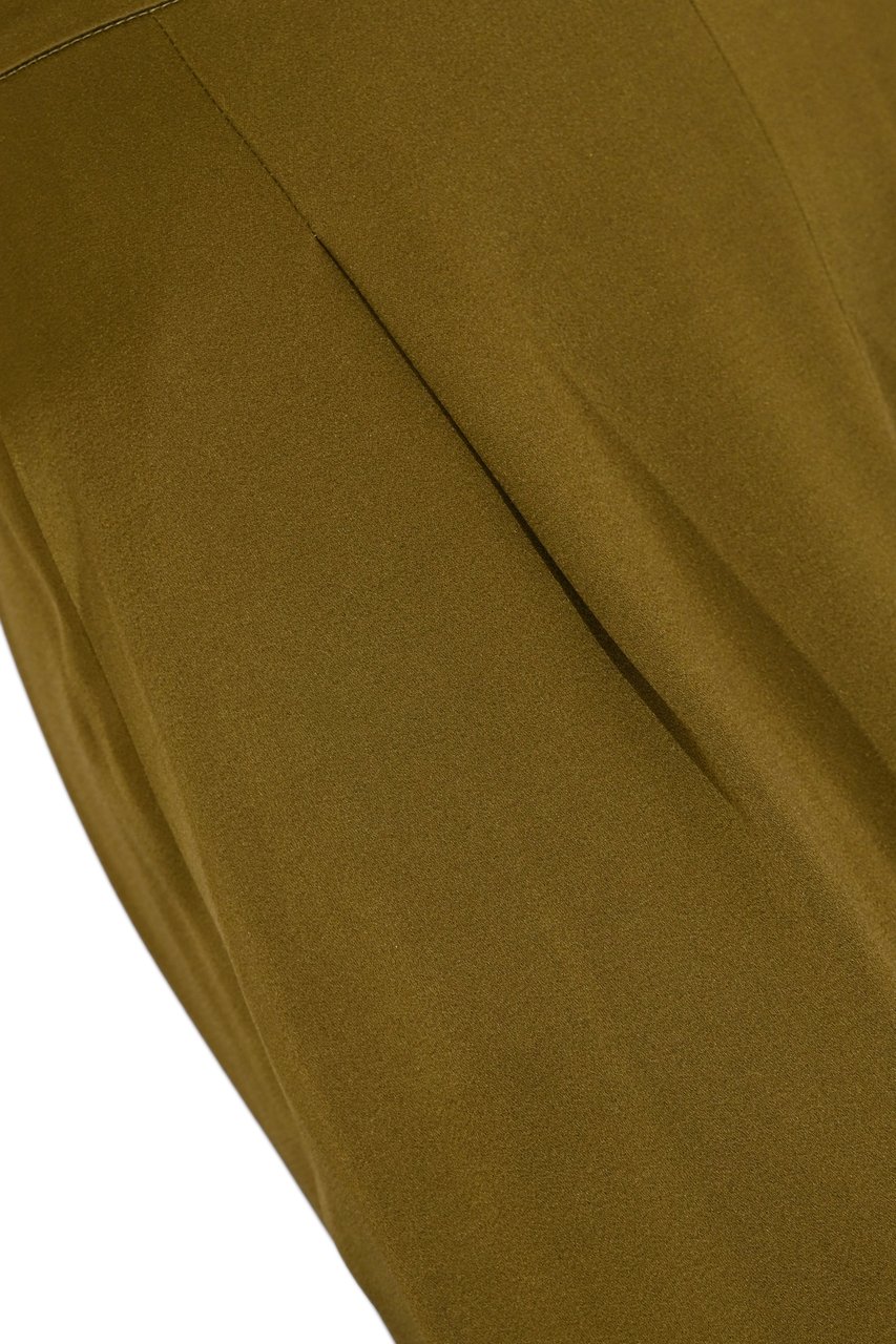 Max Mara Trousers Verde Oliva Donkergroen