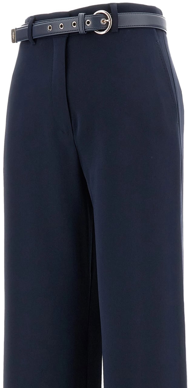 Max Mara Blue Amico High-Waisted Wide-Leg Trousers Zwart