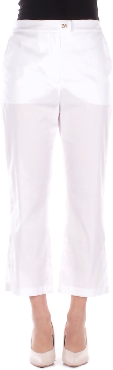 Max Mara Trousers Bianco Ottico Wit