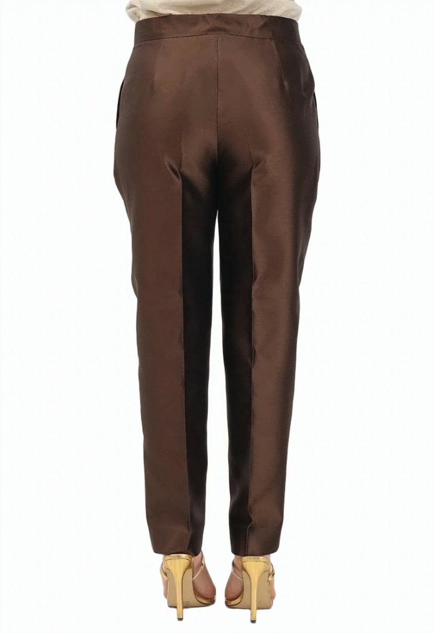 Max Mara Mstzinco Brown Tailored Trousers Bruin