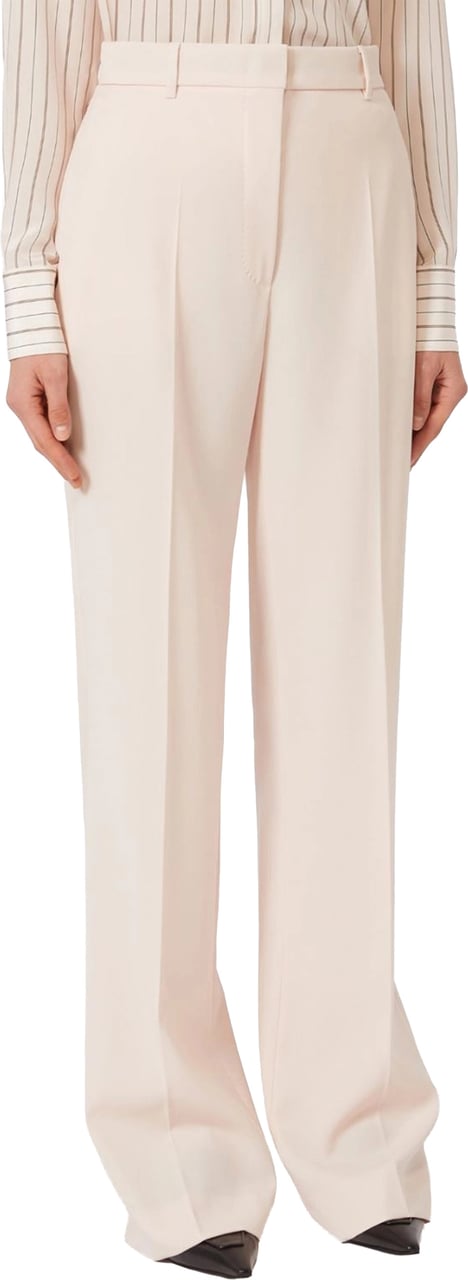 Max Mara Light Beige Quasar Wide-Leg Trousers Neutraal