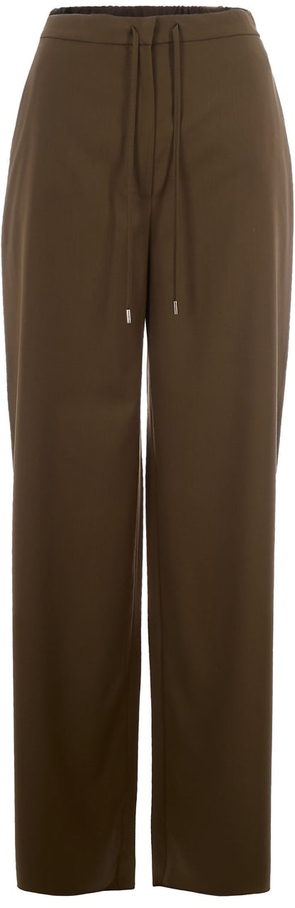 Max Mara Trousers Verde Kaki Donkergroen