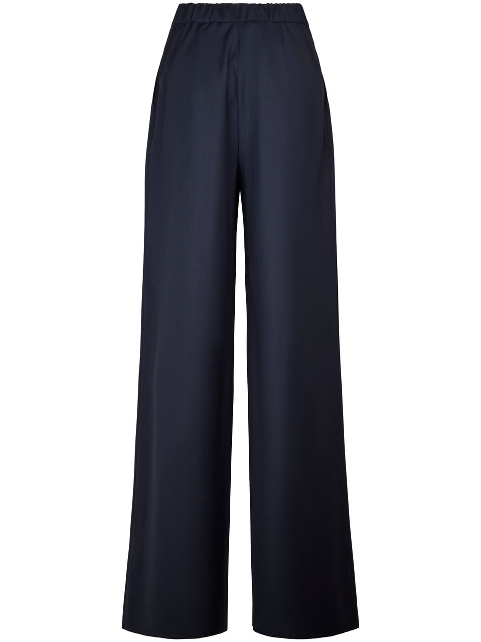 Max Mara Wide-Leg Trousers in Flowing Blue Fabric Zwart