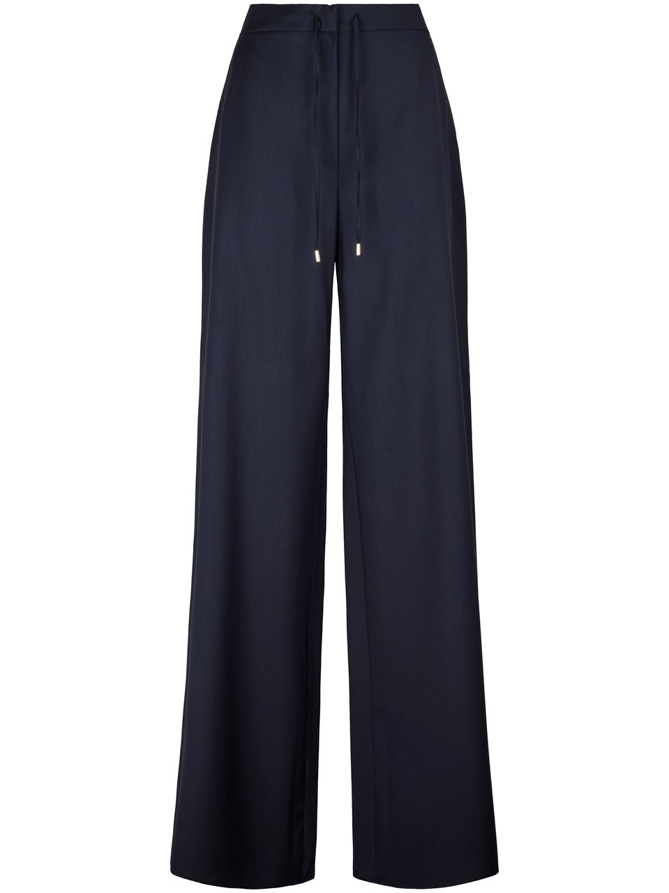 Max Mara Wide-Leg Trousers in Flowing Blue Fabric Zwart