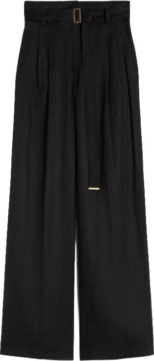 Max Mara Trousers Nero Zwart