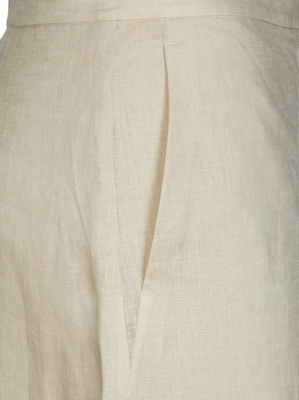 Max Mara Msttapioca High Waisted Linen Trousers Neutraal