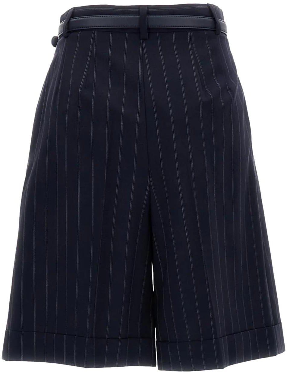 Max Mara Shorts Blu Gessato Navy