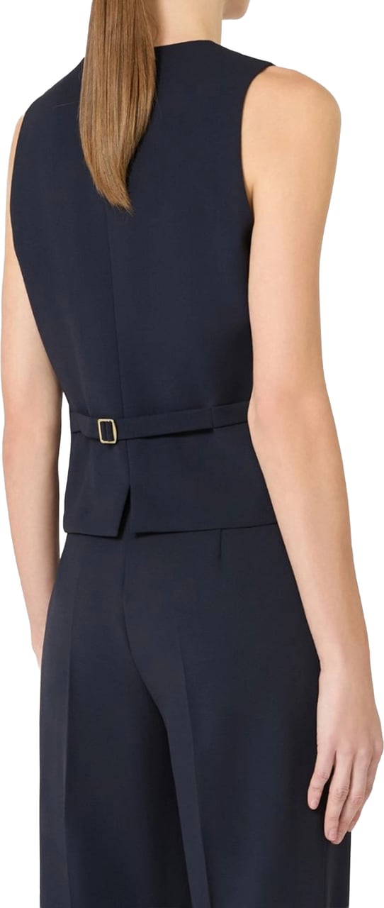 Max Mara Black Madia Deep V-Neck Vest Zwart