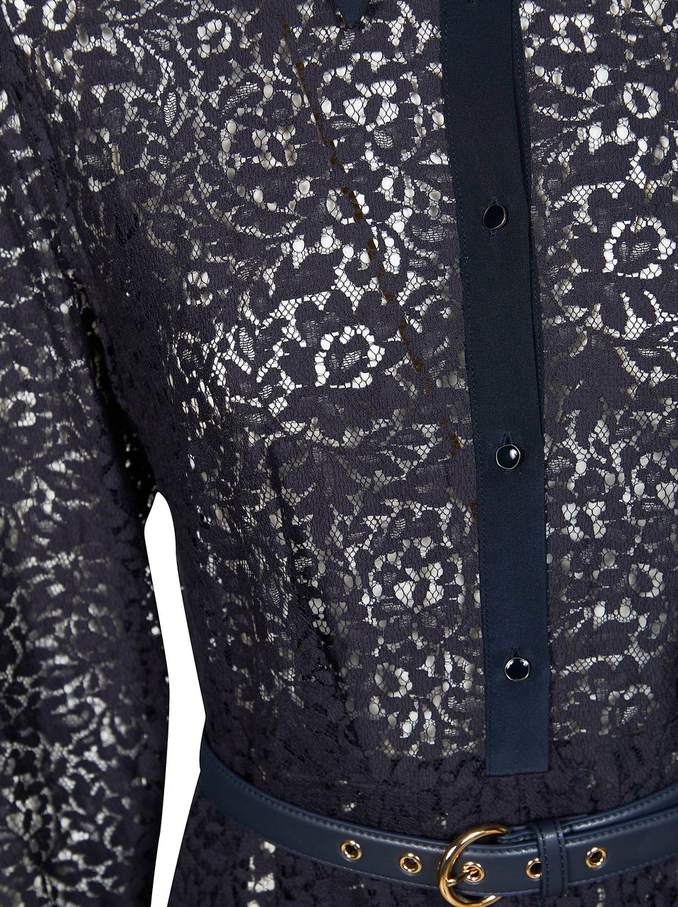 Max Mara Ricordi Floral Lace Polo Dress Blauw
