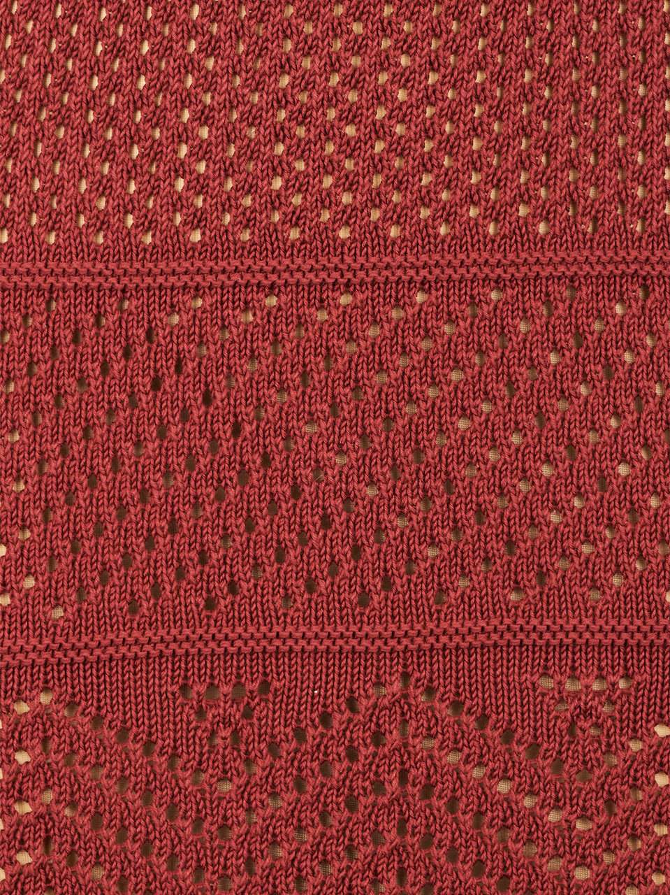 Max Mara Knitted Skirt with Intricate Openwork Patterns Rood