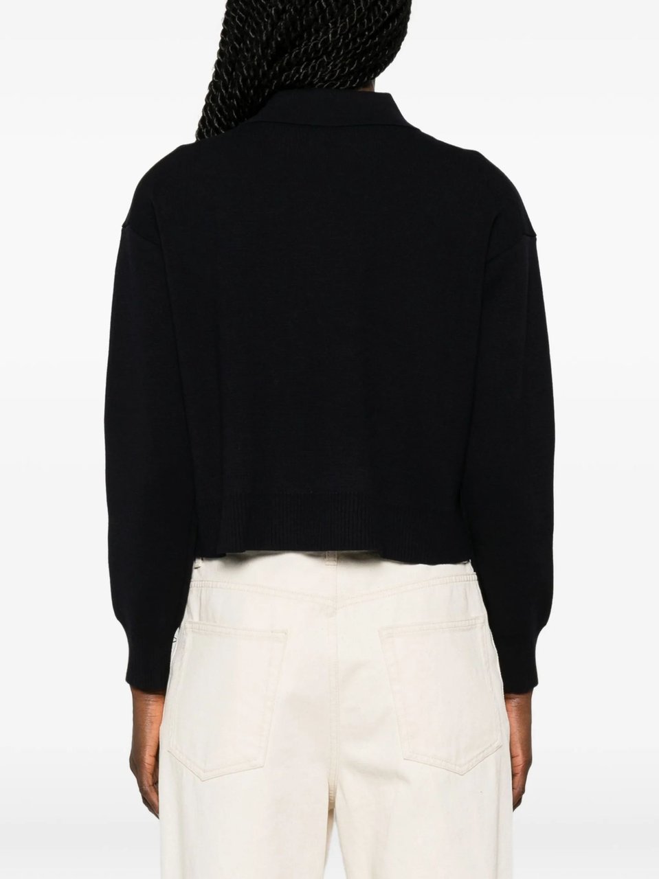 Max Mara Blue Classic Collar Viscose Cardigan Zwart