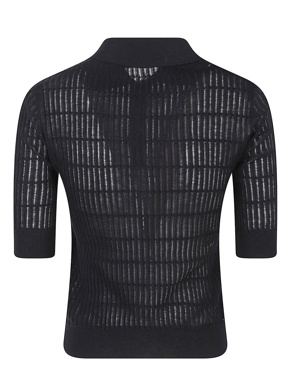 Max Mara Wool And Silk Blend Polo Shirt Zwart