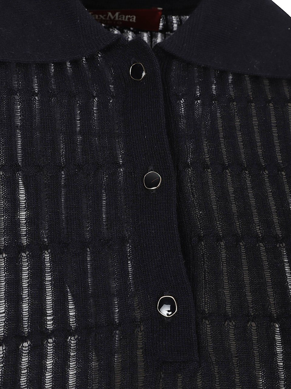 Max Mara Wool And Silk Blend Polo Shirt Zwart