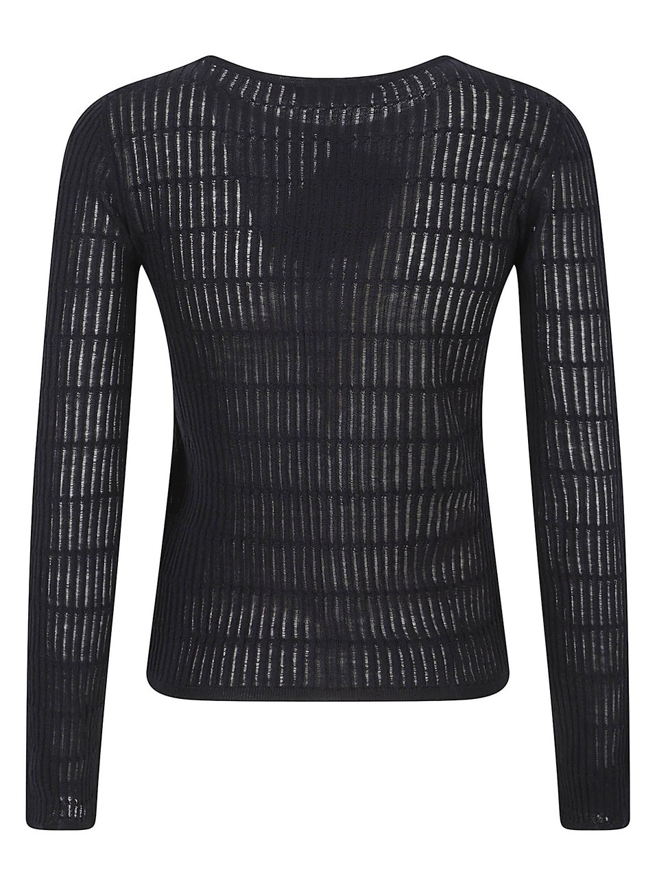 Max Mara Slim Fit Ribbed Knit Top Zwart