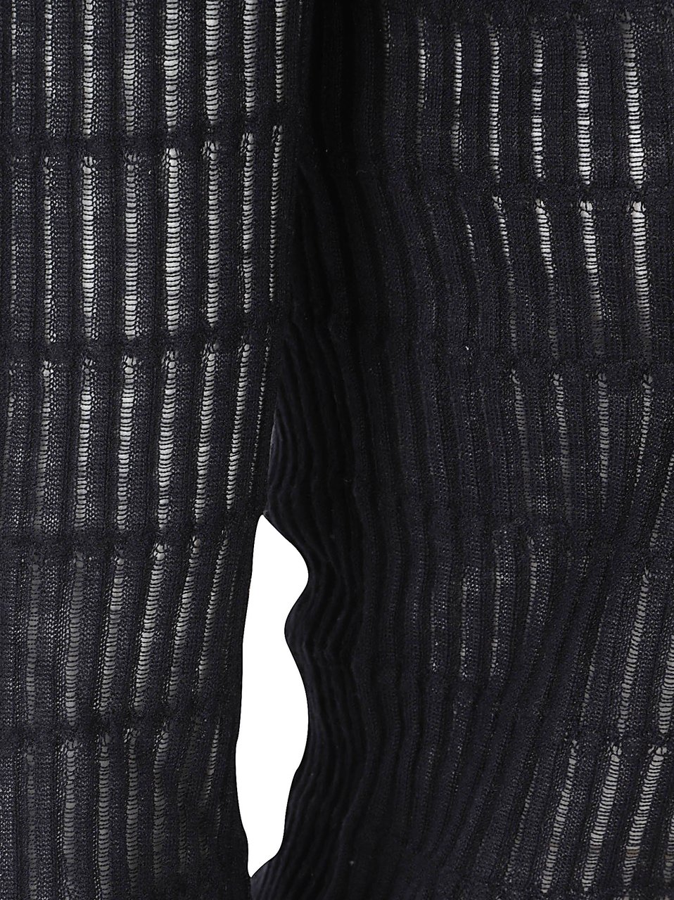Max Mara Slim Fit Ribbed Knit Top Zwart