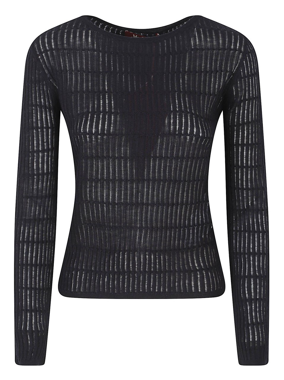 Max Mara Slim Fit Ribbed Knit Top Zwart