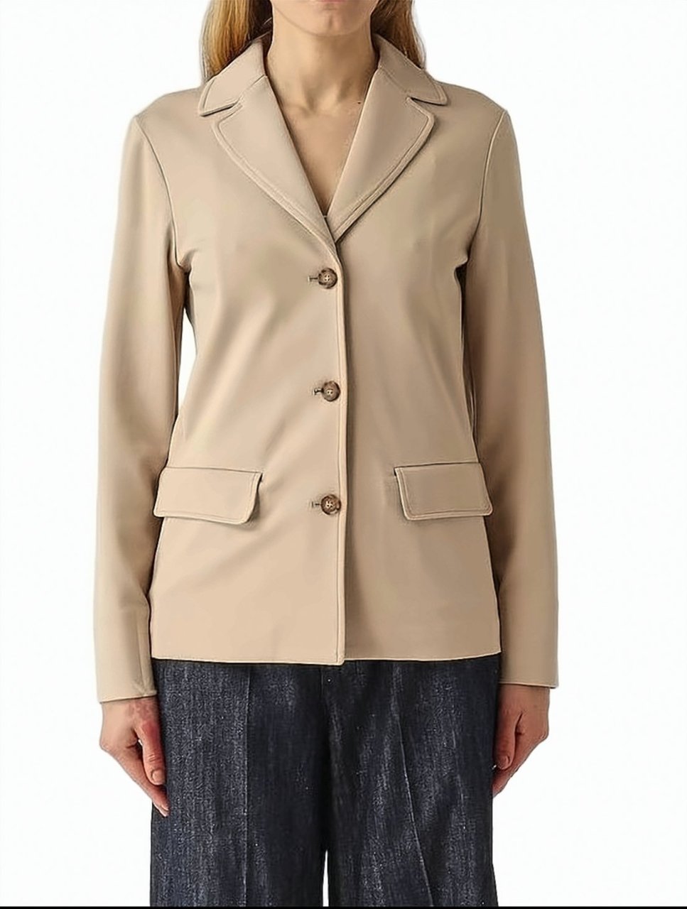 Max Mara Baco Stretch Viscose Blend Blazer Neutraal