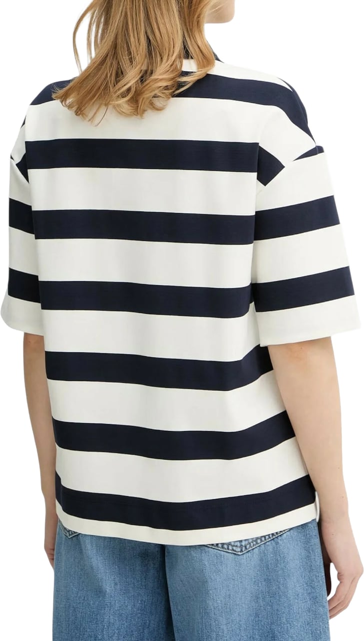 Max Mara T-Shirts And Polos Blu Marino Rigato Divers