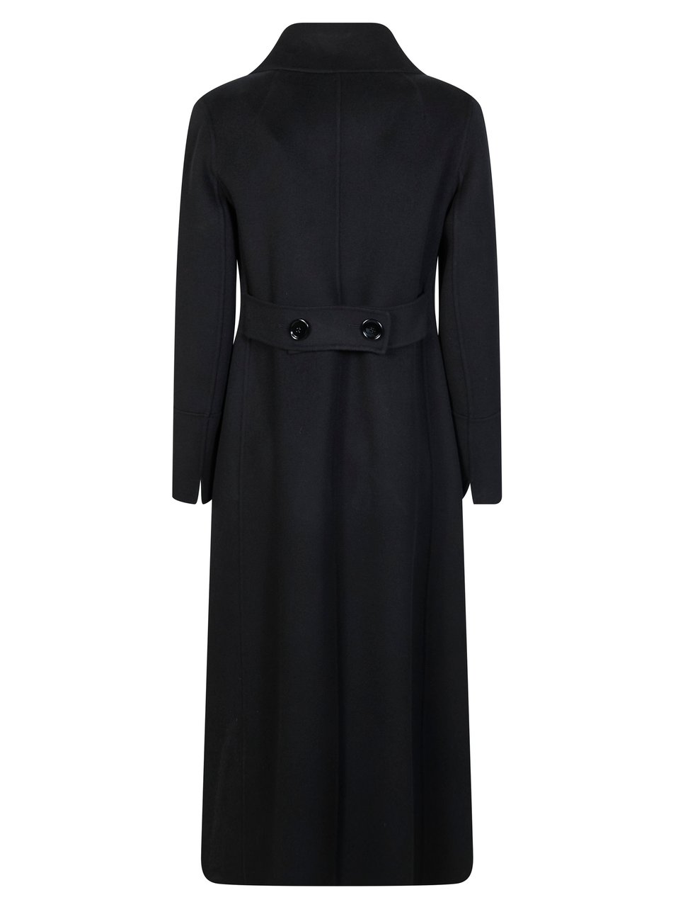 Max Mara Custodi Double Breasted Back Belt Coat Zwart