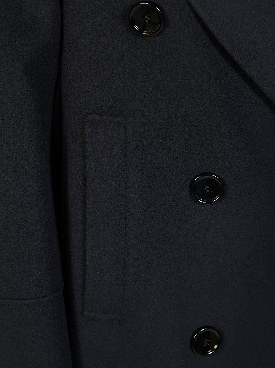 Max Mara Custodi Double Breasted Back Belt Coat Zwart