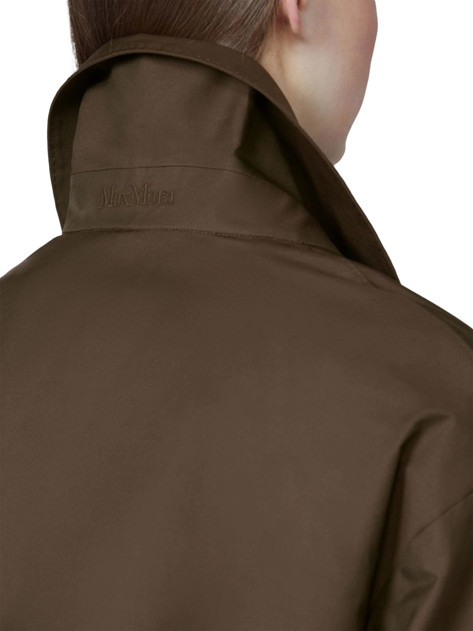 Max Mara Mid-Length Coat with Belted Waist and Wide Lapels Grijs