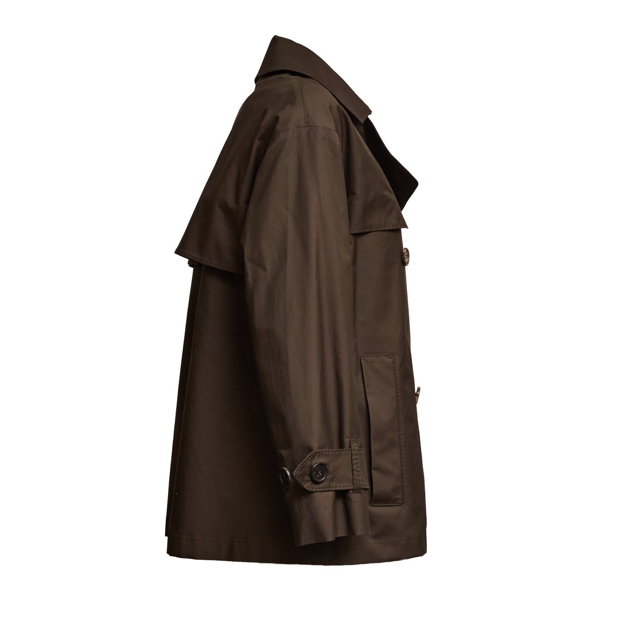 Max Mara Zeno Double Breasted Water Repellent Trench Coat Zwart