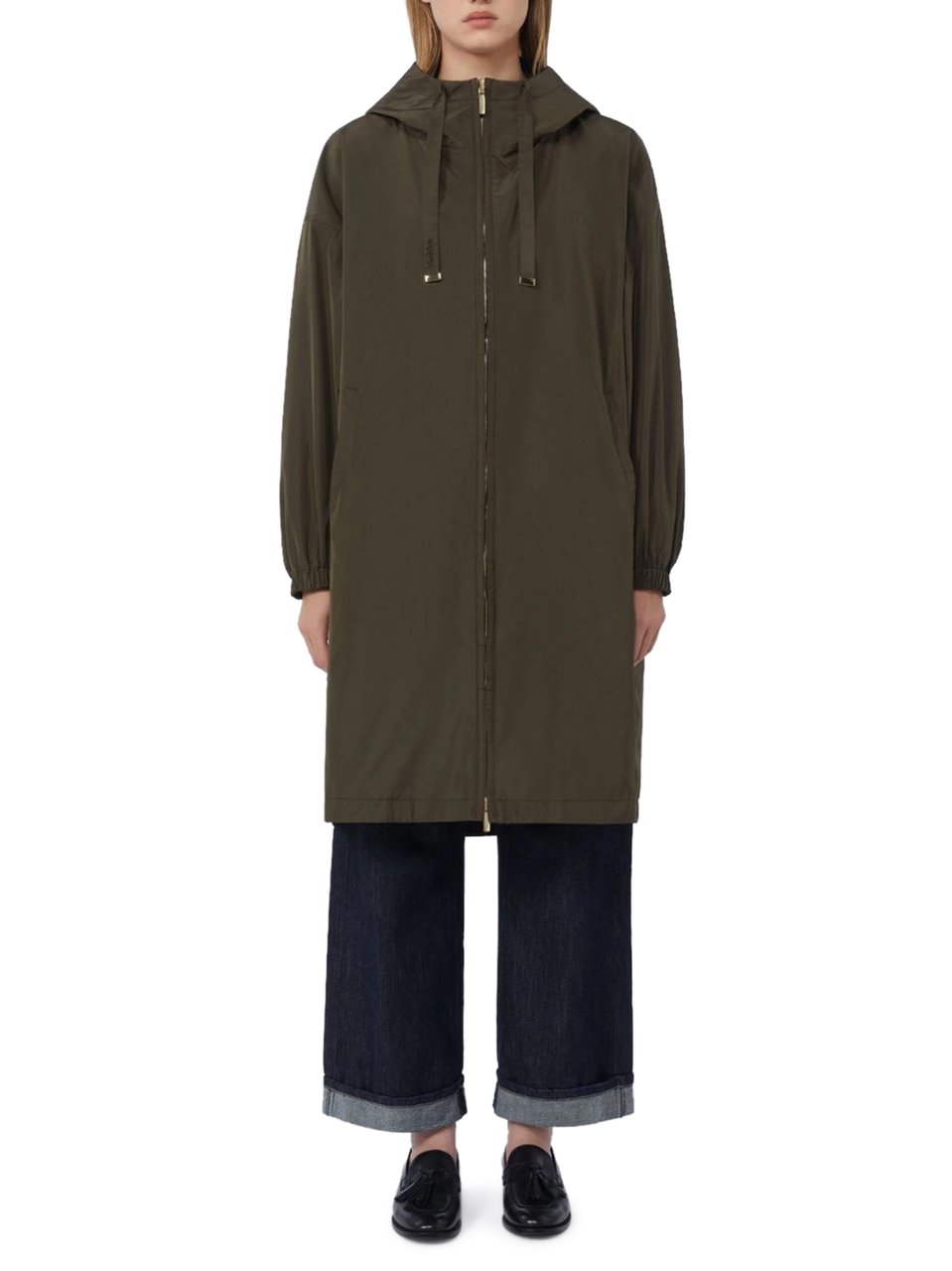Max Mara Lightweight Waterproof Jacket with Adjustable Hood Groen