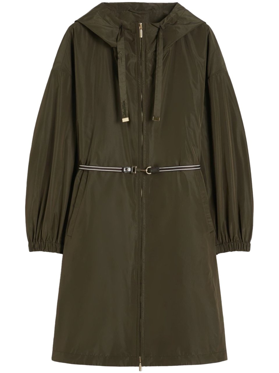 Max Mara Lightweight Waterproof Jacket with Adjustable Hood Groen